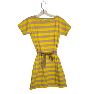J. Crew Crewcuts Dress Striped Summer Cotton Yellow Sash Tie Casual Girl 14